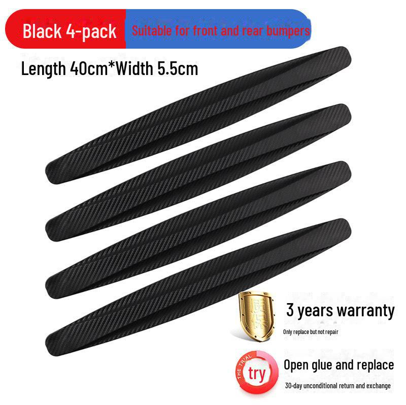 Front and Rear Bumper Carbon Fiber Anti-Scratch Protection Strips