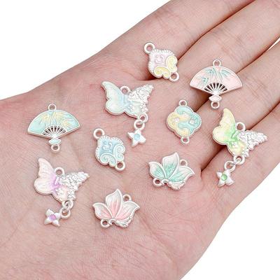 1Pcs Alloy Matte Silver Charms Butterfly Flower Pendants For Jewelry Making Necklace Bracelet Earring Handmade Diy Accessories