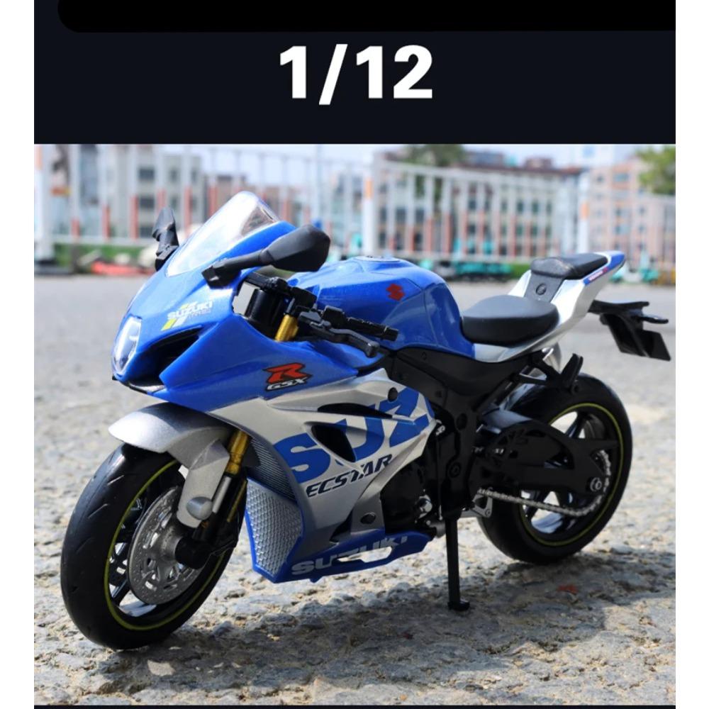 1/12 Suzuki GSX-R1000R Alloy Racing Motorcycle Model Diecast Street Cross-Country Motorcycle Model Simulation Childrens Toy Gift
