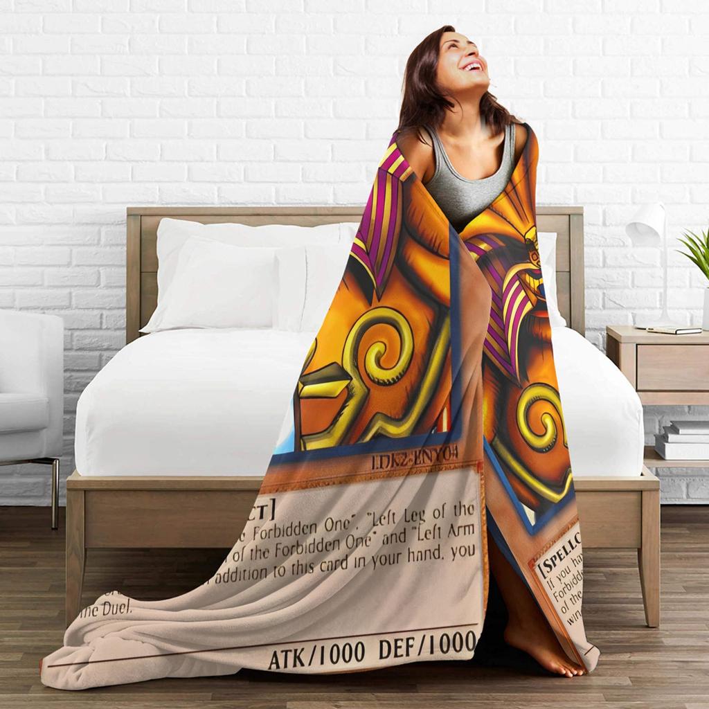 Anime Yu Gi Oh Card Blanket Warm Print Plush Bedding Throws For Bedroom Camping Flannel Bedspread Bed Cover
