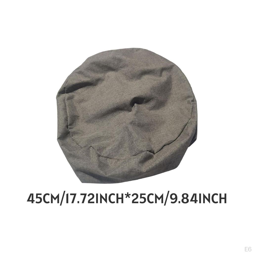 , Round Ottoman with Storage Cover for Pillows Toy Organizer