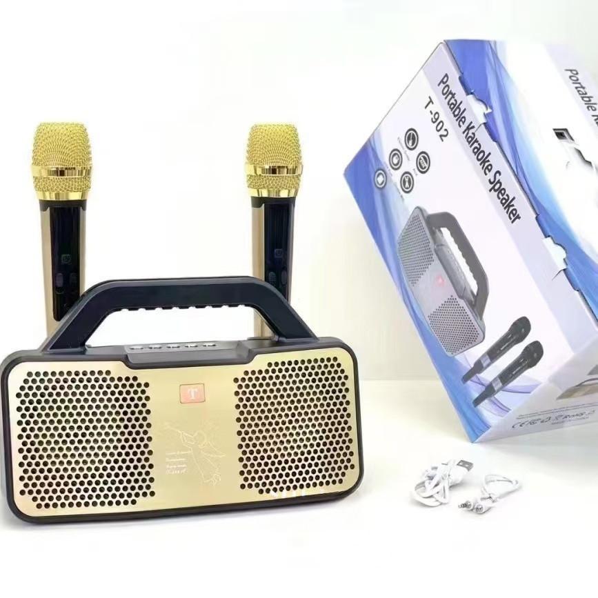30W Wireless Bluetooth Dual Microphone Karaoke Portable 3D Stereo Speaker TV Family KTV Dedicated Configuration Set