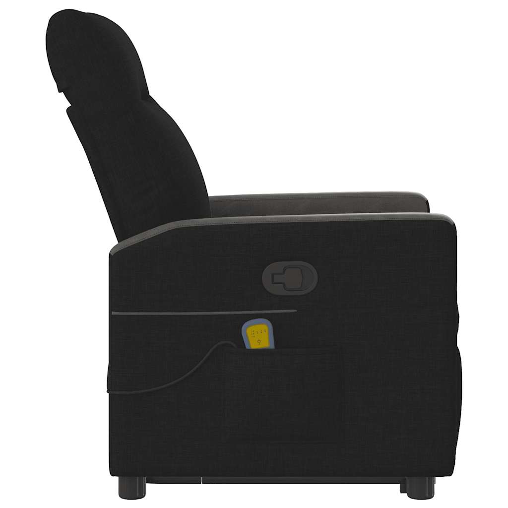 Lift-Up Massage Chair, Reclining, Black, Fabric Upholstered