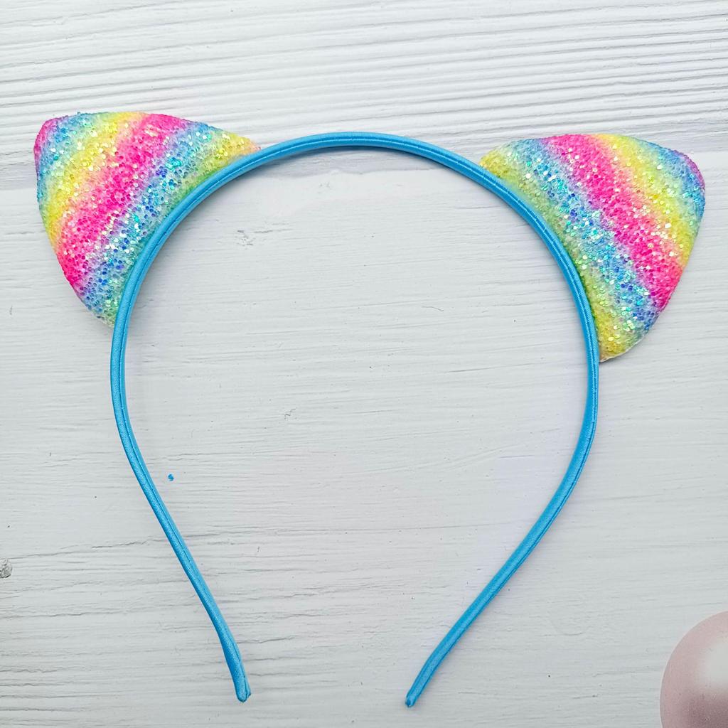 Colorful Sequin Cat Ear Headband for Kids - Festival Party Hair Accessory