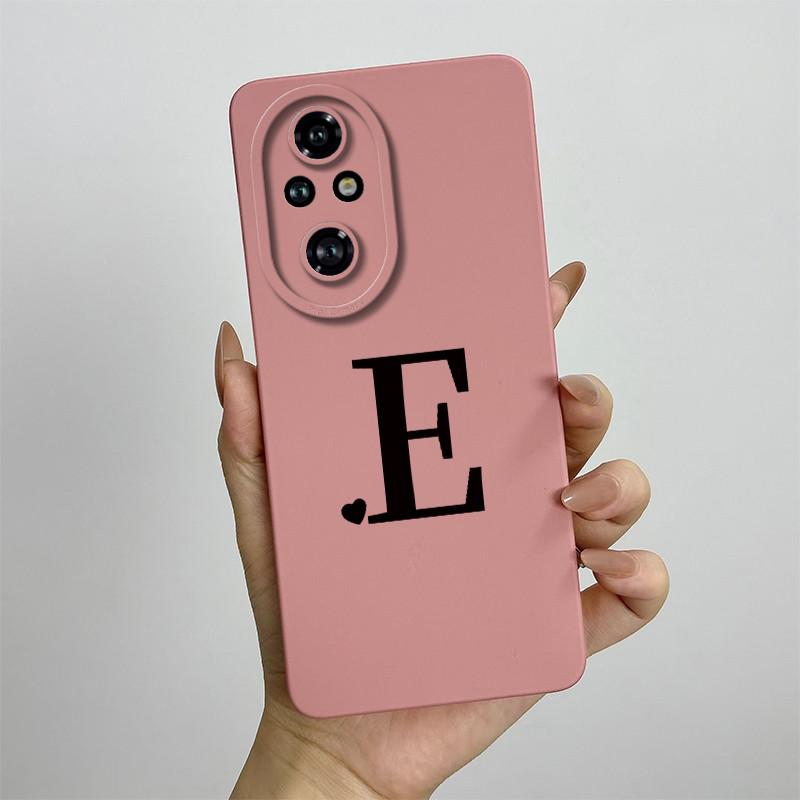 For Honor 200 Case Honor 200 Pro Phone Case Cute Initial Letters Square ShockProof Soft Silicone Back Cover Fundas Honor 200 Pro