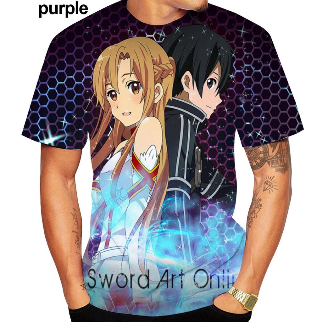 Summer Anime Sword Art Online 3D Printing Short Sleeve Casual Harajuku T-Shirt Oversize Top Tees