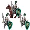 MOC Building Blocks Medieval Character Accessories Warhorses Militiamen Dragons Castles Knights Brick Gifts Toy Helmets Shields