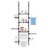 4-Tier Over The Toilet Storage Shelf, Adjustable Standing Bathroom Organizer, Heavy Duty Above Behind Toilet Laundry Space-Saving Shelving for Small