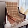 Cross-Border High-End Autumn And Winter Plaid Warm Scarf Women'S Shawl Versatile Commuter Fringed Fine Sand Imitation Cashmere Scarf