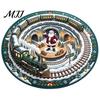 Festive Round Rug for Christmas 3D Rug, Vortex Optical Illusion Area Santa Snowman Staircase Durable Entrance Winter Depth Pattern, Non-slip Floor Mat