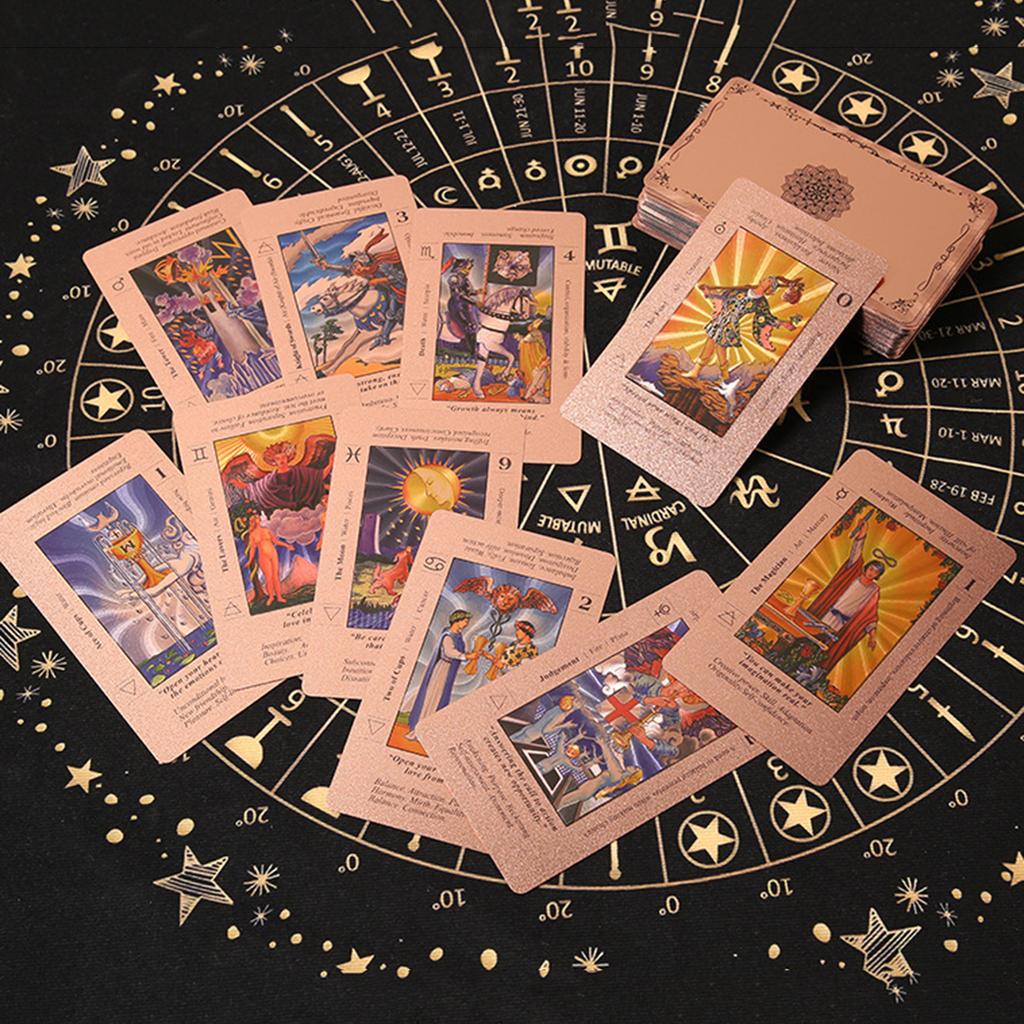 78 Classic Tarot Cards Deck Set with Guide Book Rose Gold Waterproof Tarot Cards for Beginners & Experienced Practitioners