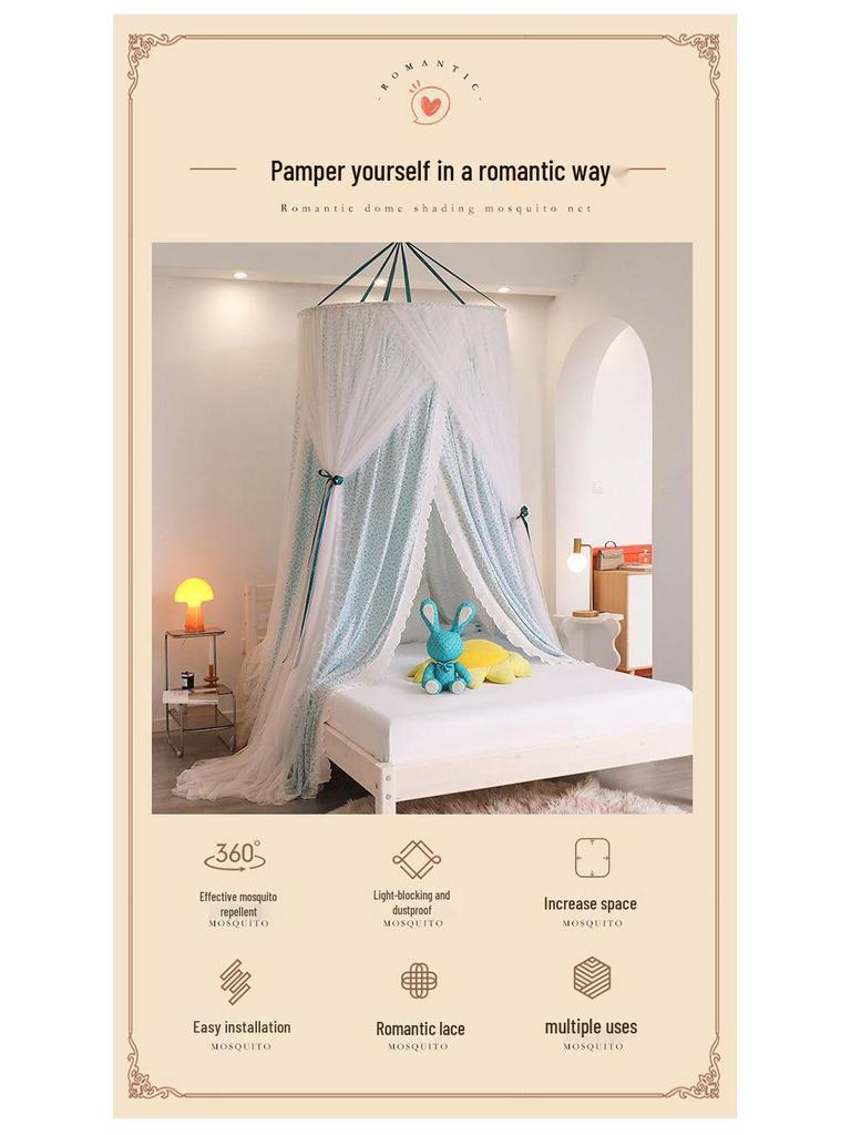 Princess Style Hanging Mosquito Net: Dustproof, Light-Blocking Dome Bed Canopy, Easy Installation