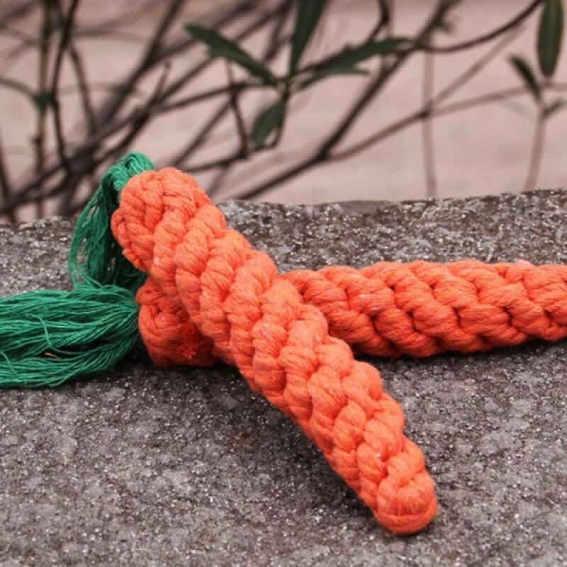 PET Dog Toy Teething Tug Carrot thread