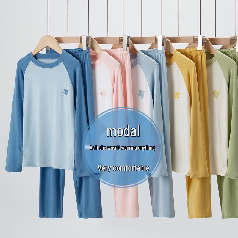 

Modal Kids Pajamas Set: Boys and Girls Autumn Homewear & Long Johns 100cm