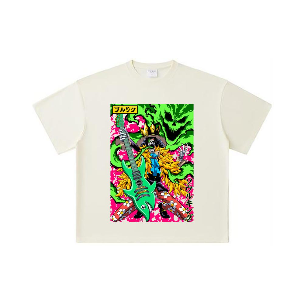 260 GSM Double Yarn 32 Count 100% Cotton One Piece V69 Brook Print Unisex Heavy Cotton T Shirt