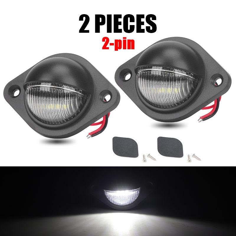 Universal LED License Plate Tag Lights Lamp for MAN Truck Trailer Car Lorry Camper Van RV Pickup SUV ATV UTV Indicator 12V 24V