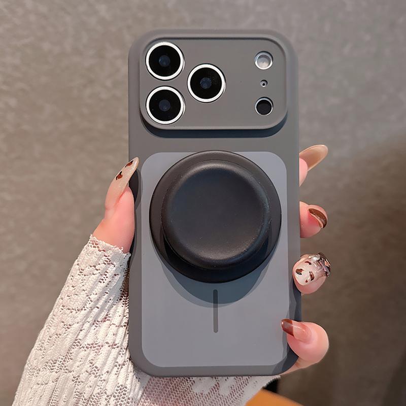 Liquid Silicone For Magsafe Magnetic Phone Case For iPhone 17 16 15 Pro Max 17Pro 16Pro Stand Holder Shockproof Cover