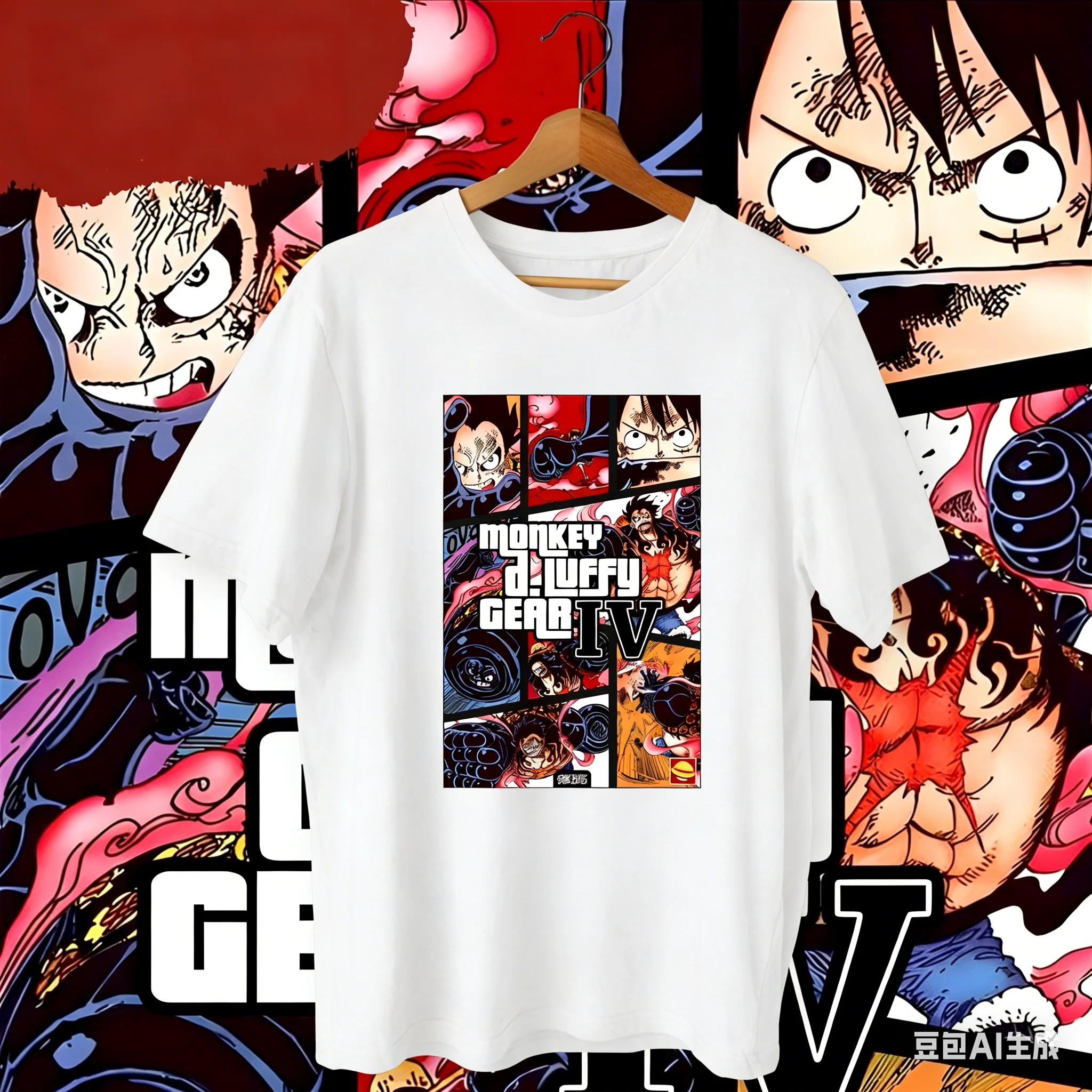 

2026 Fashion ONE PIECE Anime Monkey D. Luffy Y2k Graphic TShirt Men Women High Quality Japanese Cartoon Summer Comfort Clothe... S разноцветный