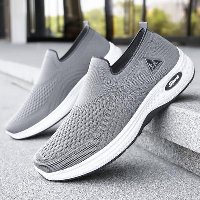 Schuhe Herrenschuhe atmungsaktiv und geruchshemmend Freizeitschuhe Schuhe für Väter mittleren und höheren Alters Einschlupfschuhe für Paare Fliegengewebt Einzel-s