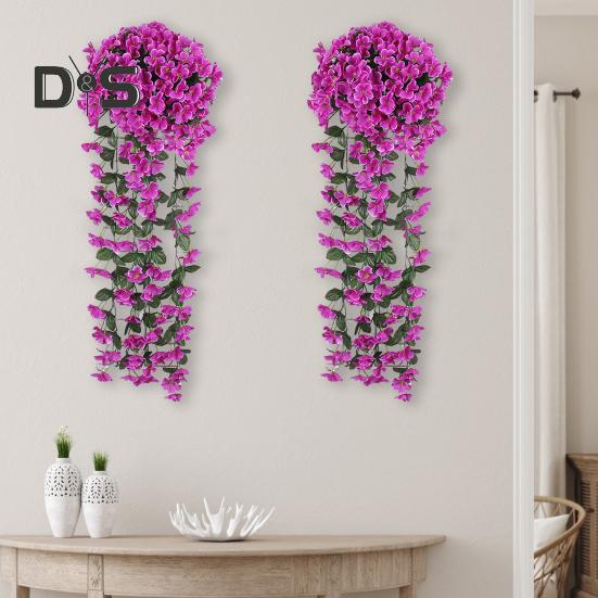 Ghirlanda Di Foglie Artificiali Da Parete, Pianta Rampicante In Poliestere Lunga 78 Cm, Decorazione Verde/viola Per Matrimoni, Casa, Giardino E Ufficio