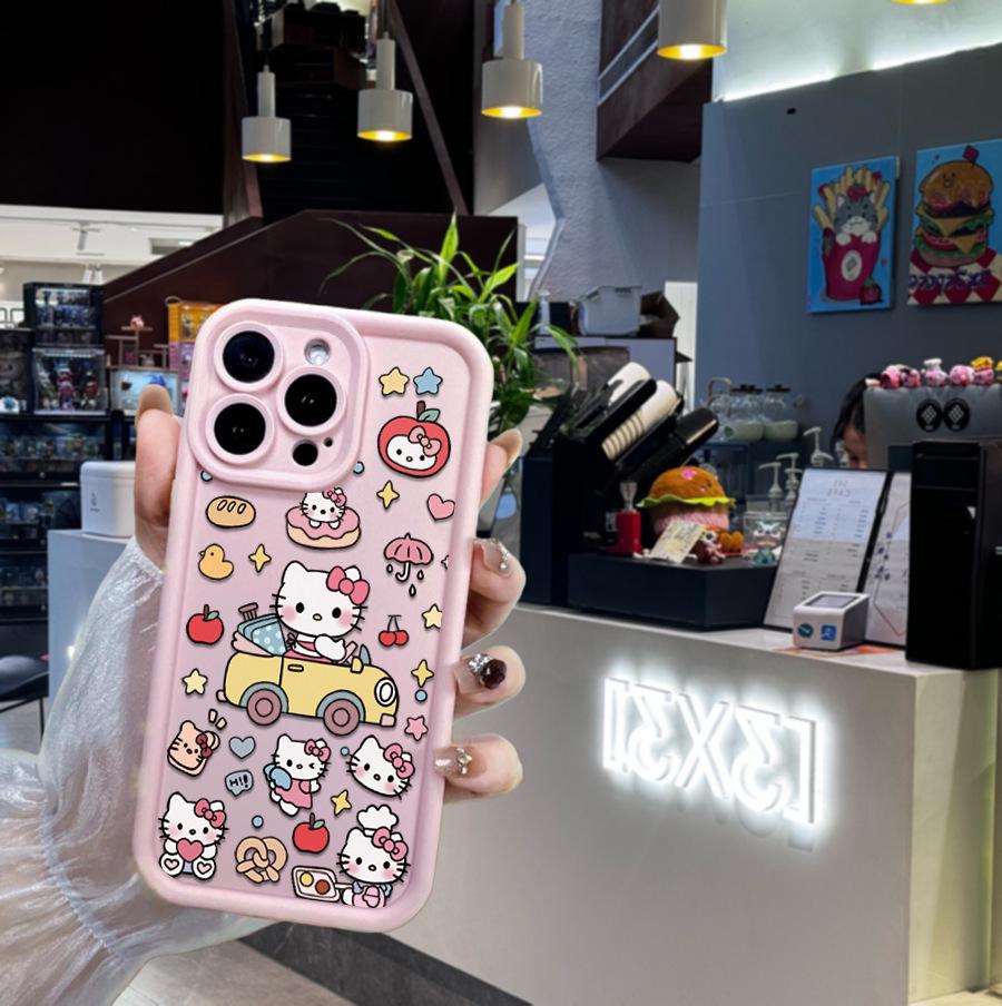 Sanrio Pink Cute Sandpaper Phone Case for Apple 16 iPhone 12