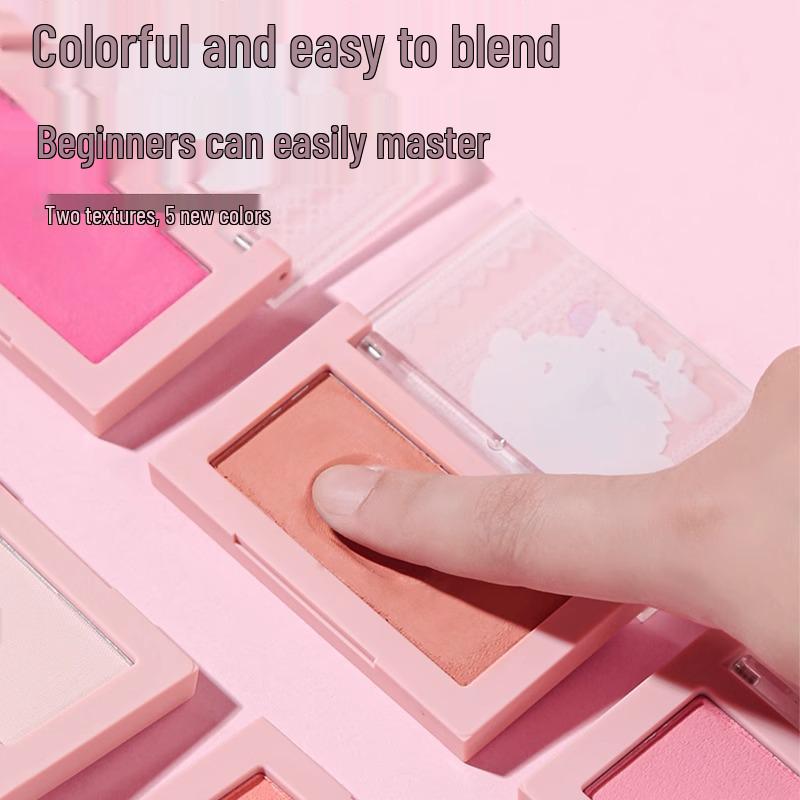Lychee Secret Garden Blush: Brightening, Adherent Purple Makeup for a Girlish Glow with Puff