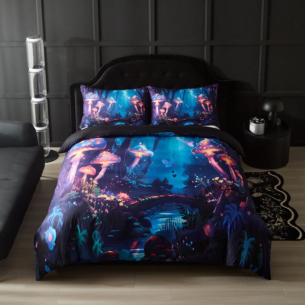 

Комплект постельного белья с пододеяльником 3D Гриб Твин Фул Квин Кинг Сайз 135x200 Скандинавский пододеяльник 240x220 Двуспальное постельное белье 200x200 EU Single 135x200 cm