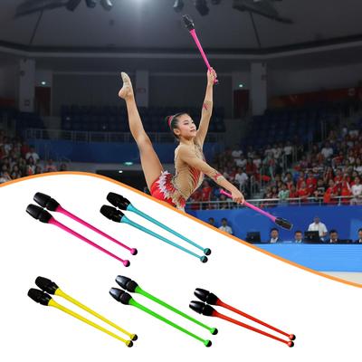 2 Stuks Gymnastiekstokken Dansoefening, voor Kinderen Volwassenen, 14,17" Lengte, Rubber Ritmische Trainingsapparatuur Fitness Attributen