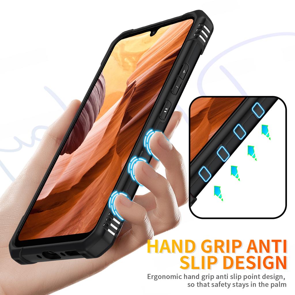 For Samsung Galaxy A54 5G PC+TPU Drop Protective Cover Ring Kickstand Mobile Phone Case