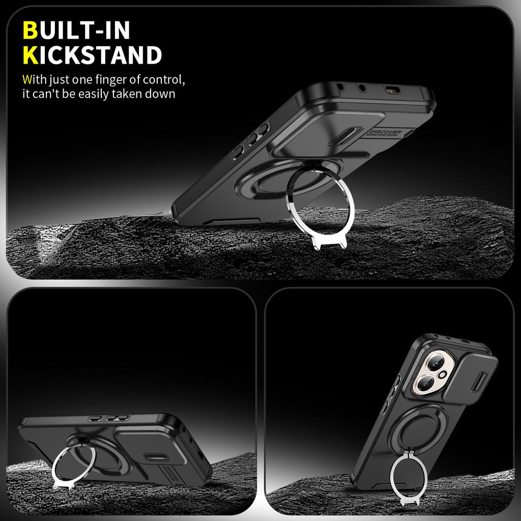 For Honor 400 Pro Slide Camera Protection Magnetic Stand Phone Case for Honor 400 Lite Defender Cover