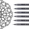BRUSTRO Technical Fineliner Pen I Black I Set of 6 - Tip Sizes - 0.05mm, 0.1mm, 0.2mm, 0.3mm, 0.5mm, 0.8mm | Ideal For M