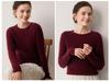 Women's Striped 100% Cashmere Round Neck Sweater - Autumn/Winter Collection