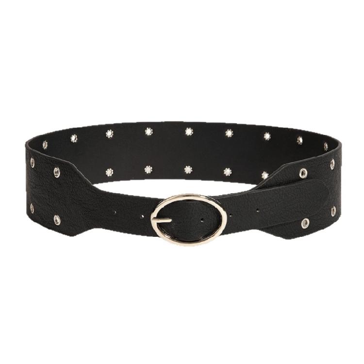 

Bold Studded Punk Rock Belt 120cm PU Leather Adjustable Strap 3.8cm Width For Men Women Fashion чёрный