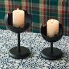 2pcs Metal Candlestick Ornament Stable Base Baking Paint Craft Decorative Centerpiece for Bedroom Bedside Tabletop