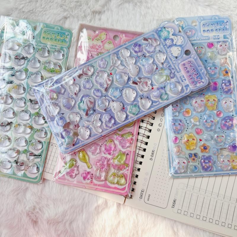 New Crystal Decorative Stickers - Cute Animals Suitable For Diy Magazine And Phone Case Animeworlds Store