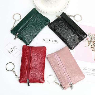 Monedero Mini con Cremallera para Mujer y Billetera con Llavero