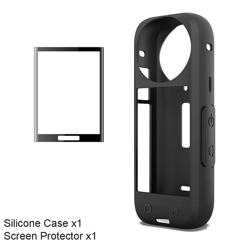 Screen Protector Curved Protective Soft Film for Insta360 X4 Silicone Case Cover Lens Cap for Insta 360 X4 Accessories