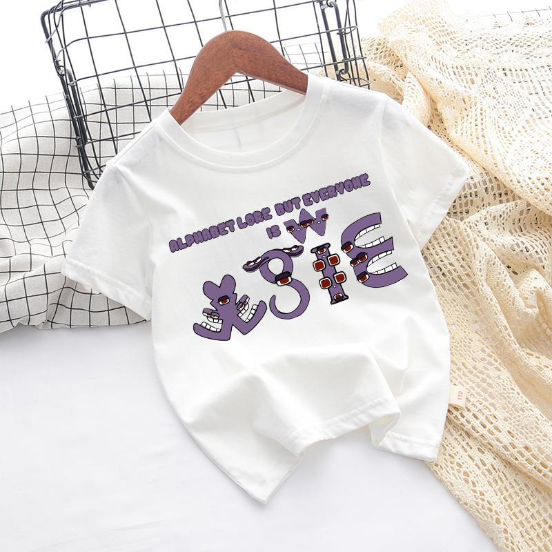 Alphabet Legend Children's Print Cartoon Clothing Girls Boys Fashion Fun Casual Top Gift