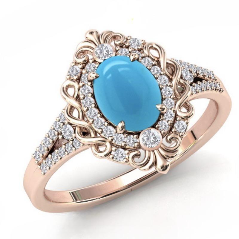 

Women s Fashion Retro Tropical Ring Carved Palace Style Jewelry Wholesale 8 розового золота