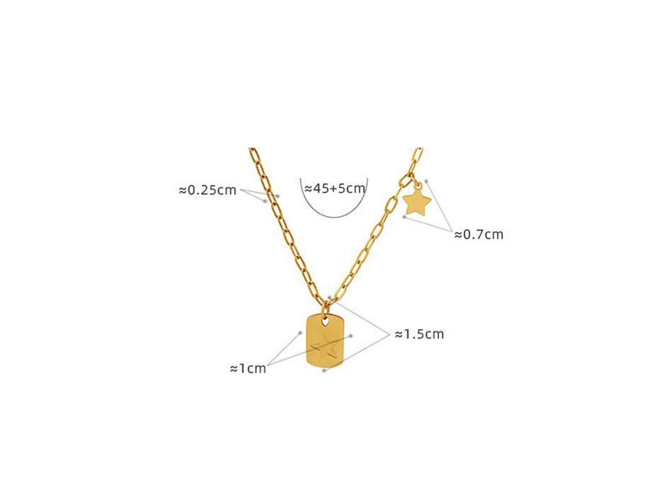 European & American Style Five-Pointed Star Pendant Hoodie Necklace – Women's Titanium Steel Clavicle Chain