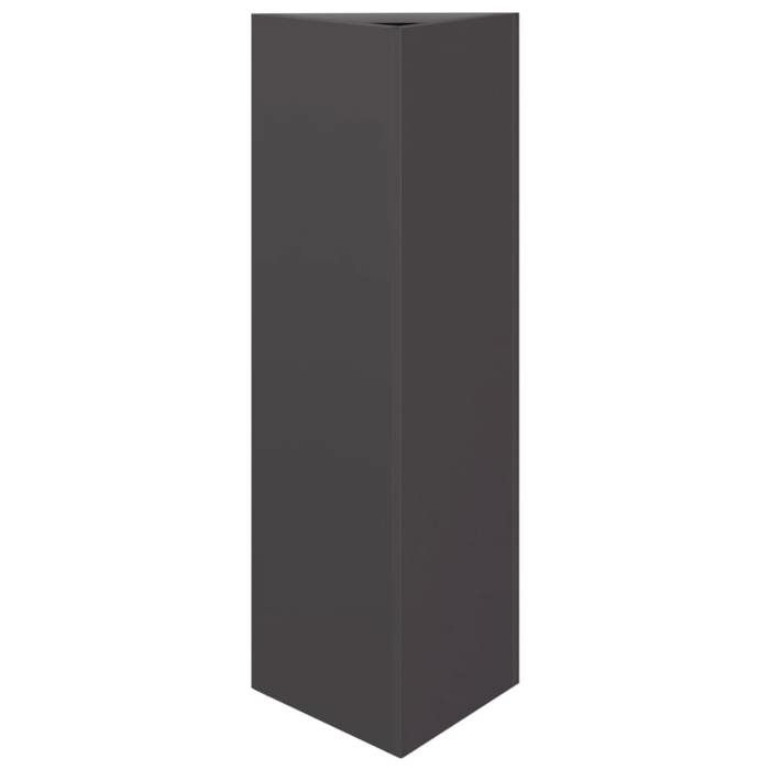 VidaXL Jardinière noir triangulaire 30x26x75 cm acier, jardinière d'extérieur, boîte à fleurs, boîte de jardin, jardinière 851143
