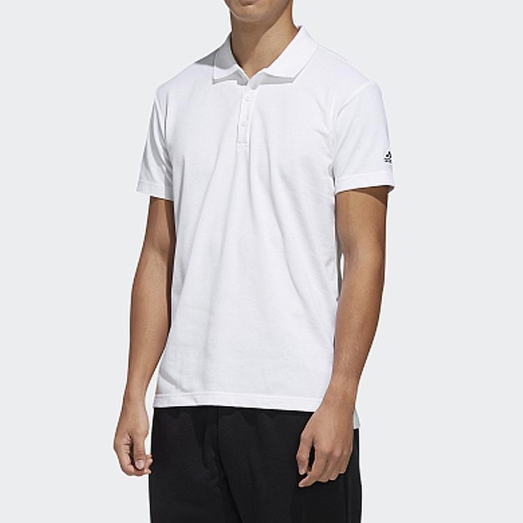Adidas Polo Shirts Men's White Polo Collar Moderate Straight Fit FM5421