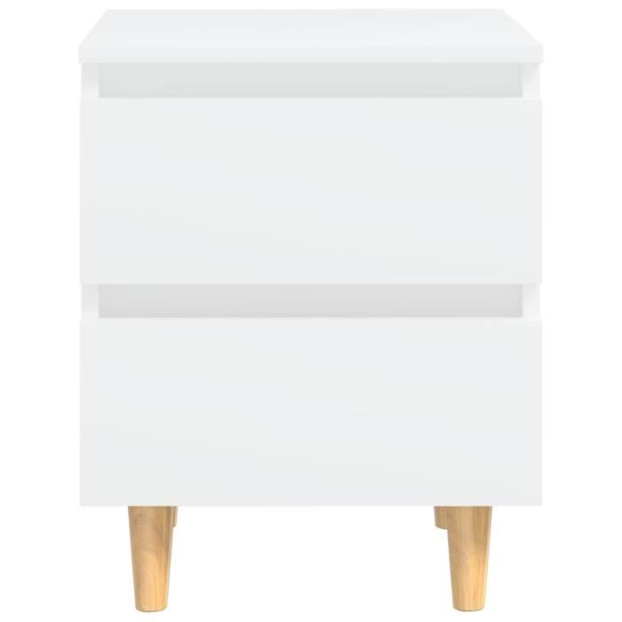 VidaXL Table de chevet avec pieds en pin Blanc 40x35x50 cm 805851