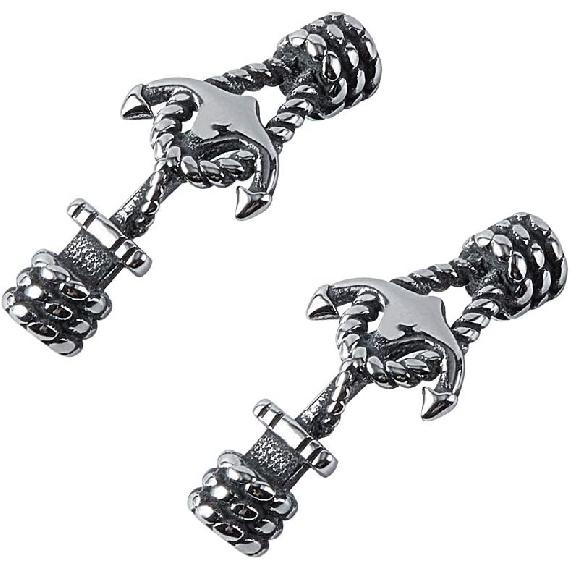 UNICRAFTALE 4 Sets Rope & Anchor Toggle Clasps 304 Stainless Steel Round Toggle Connectors Antique Silver IQ Toggle Clasps & Tbar Clasps for DIY
