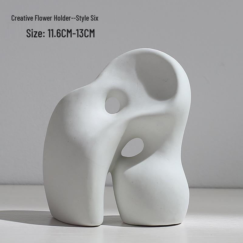 Nordic Style Ceramic Vase for Dried Flowers - Minimalist Creative Hydroponic Flower Container for Living Room Decor