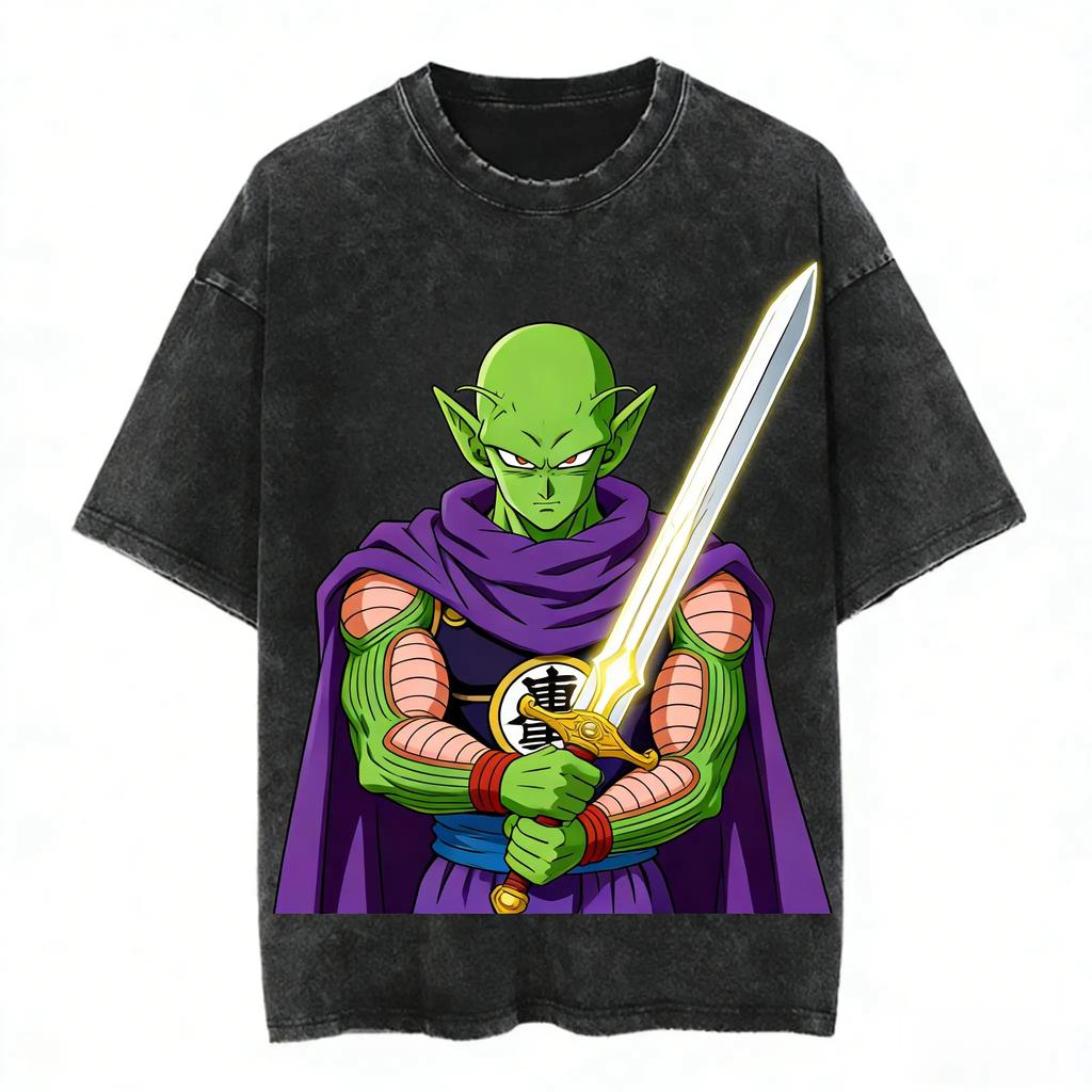 Anime Dragon Ball Goku  Vegeta Printed Tshirt Mens and Womens Washed Tshirt High Quality Vintage Cotton Tshirt Tops