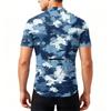 Men's Short Sleeve Cycling Jersey Breathable Quick Dry Zip Up Neck Lightweight Sports Top for Outdoor Activities