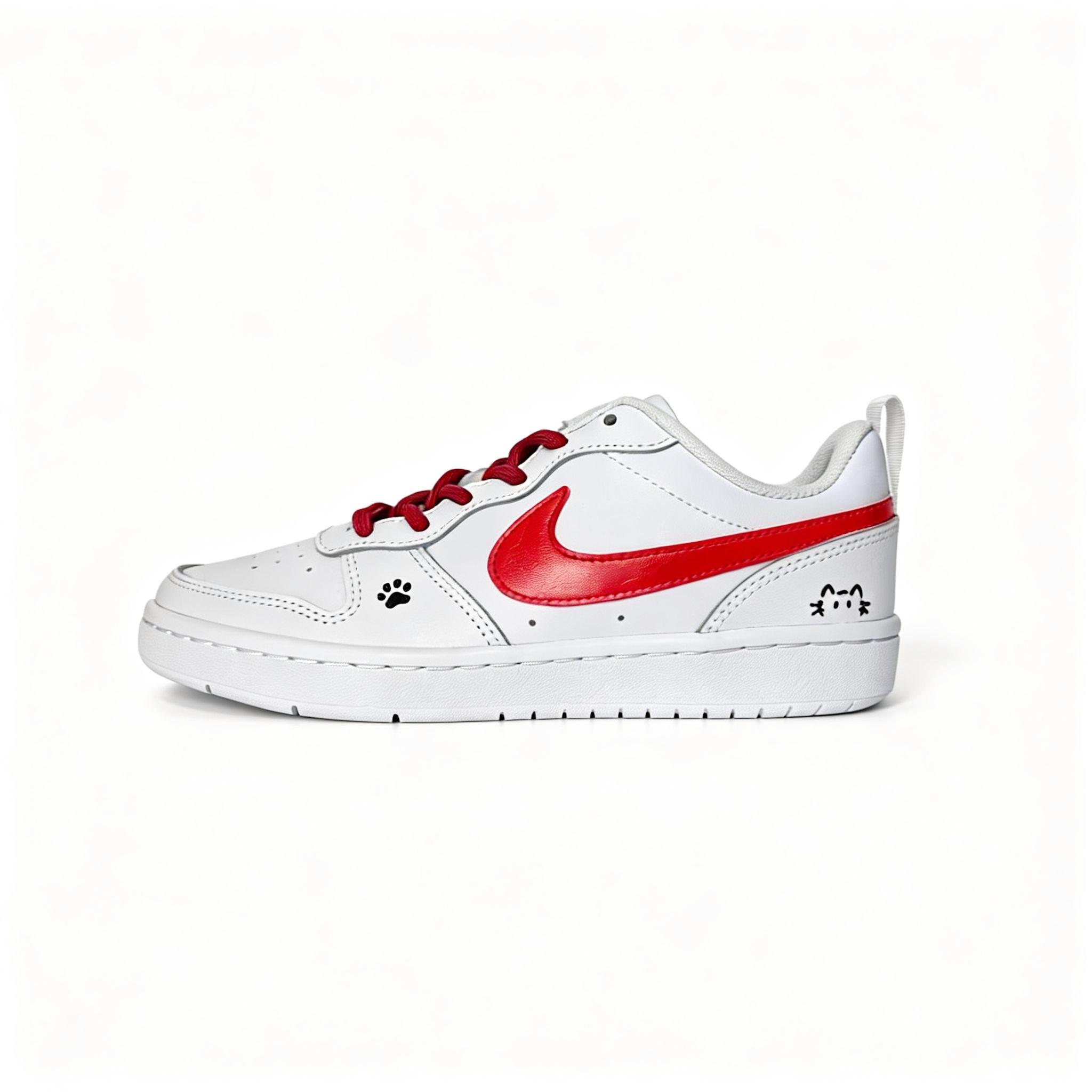 

Nike Cute Cat Snowfall Leather Cushioning Abrasion Resistant Slip Resistant Low top Skateboard Shoes Unisex Red BQ5448-100(team1670-) Dark Night Cute Claw 35.5