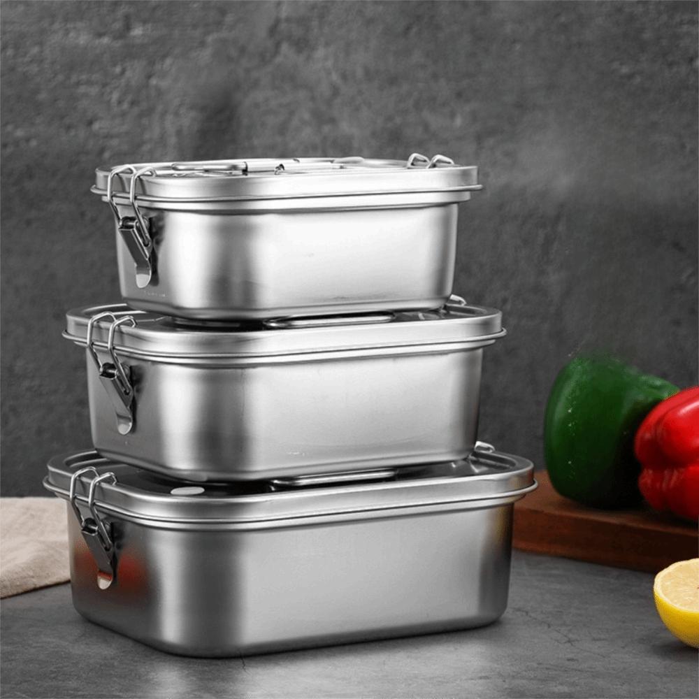 304 Stainless Steel Picnic Box Compartmental Food Storage Box Camping Lunch Box  Worker