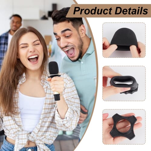 OLYCRAFT 4-Piece Interview Microphone Flag, Triangle, 90x100x46mm, Plastic, for Interview Microphones, Station Advertising, KTV, Black & White